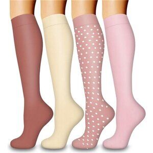 Laite Hebe 4 Pairs-Compression Socks for Women&Men Circulation-Best Support